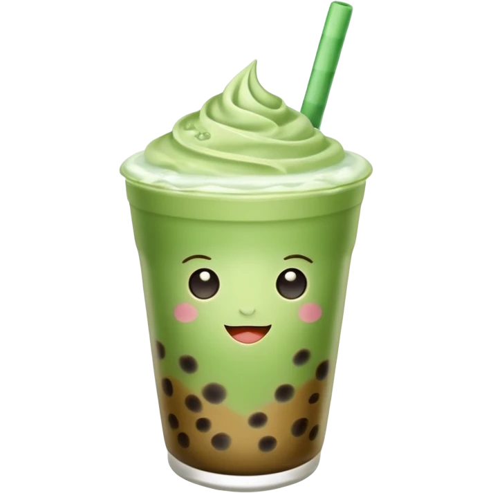 matcha latte with boba and ice without sticks and add a lil coffee  emoji