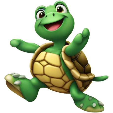 Turtle tap dancing emoji