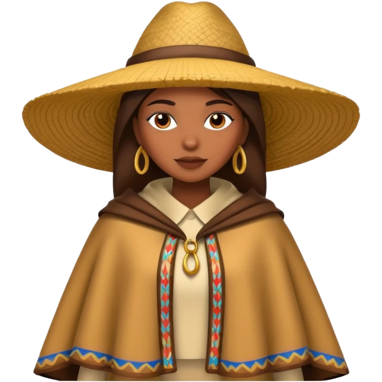 brown skin woman with fashion pancho emoji