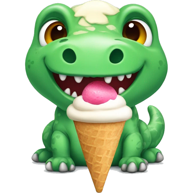 dinasaur with ice cream emoji