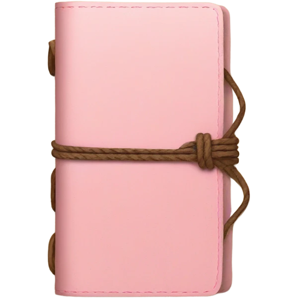 Brown travelers notebook with pink string  emoji
