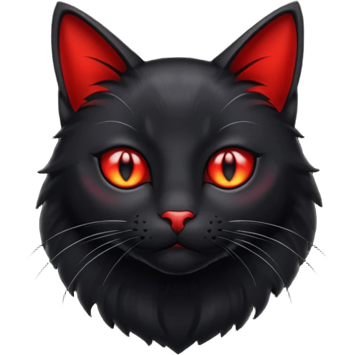 Black cat with red eyes  emoji