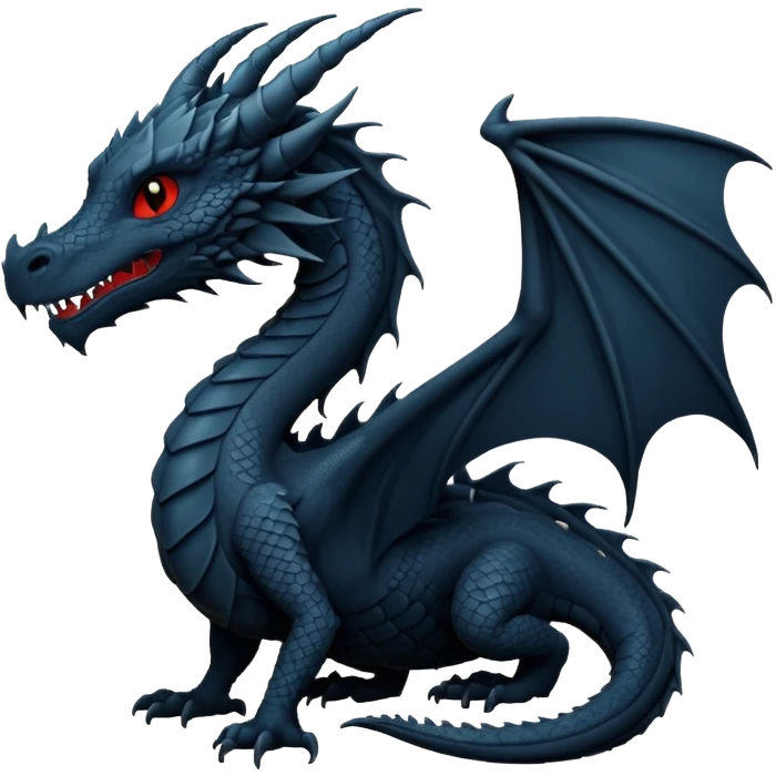 iOS emoji, minimal dragon symbol, dark fantasy, line icon emoji