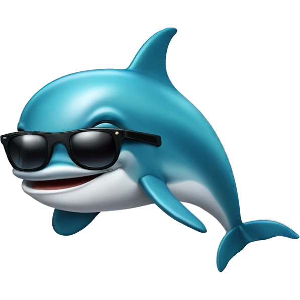 A dolphin wit sunglasses emoji