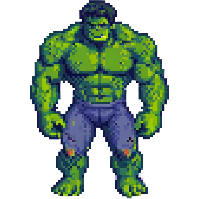 the Hulk pixel art style emoji