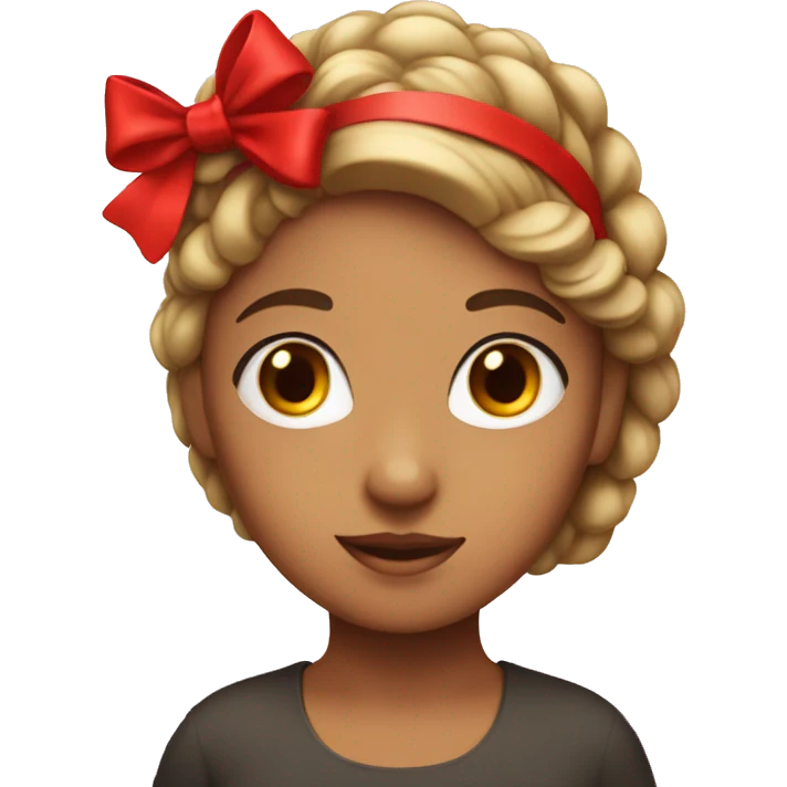 A girl with a red bow on her head emoji