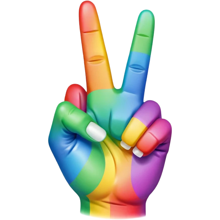 Rainbow middle finger emoji