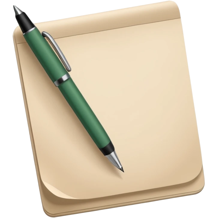 light beige paper with dark green pen, modern minimalism emoji
