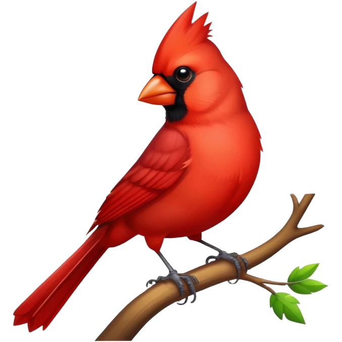 a bright red bird, cardinal emoji