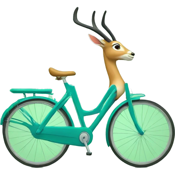 gazelle bleue sur velo vert emoji