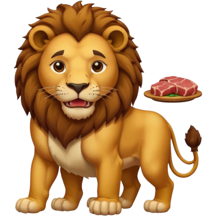 lion eating meat emoji