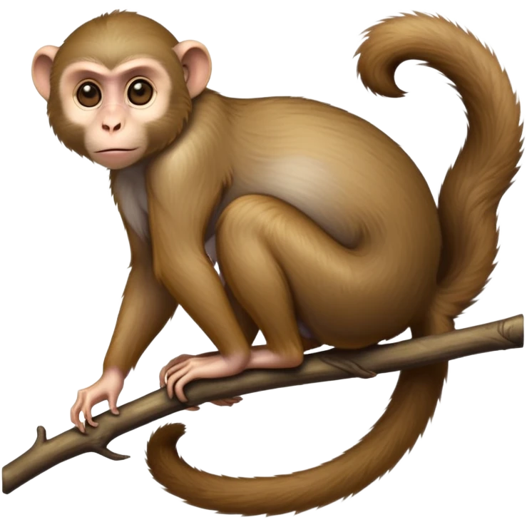 cinematic-Macaques-realistic-full-body-sitting-emoji,-slim-agile-frame-poised-on-a-branch,-long-tail-curled-slightly,-head-tilted-dramatically,-bright-playful-eyes-exuding-mischief,-simplified-yet-realistic-focused-features,-highly-detailed,-glowing-with-an-almost-sarcastic-glow emoji