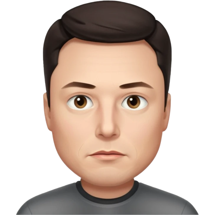 realistic make me elon musk serious face dark hair  emoji