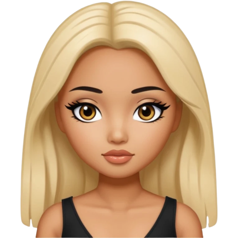 asian tanned beauty standard, pretty bratz baddie, black eyeliner emoji