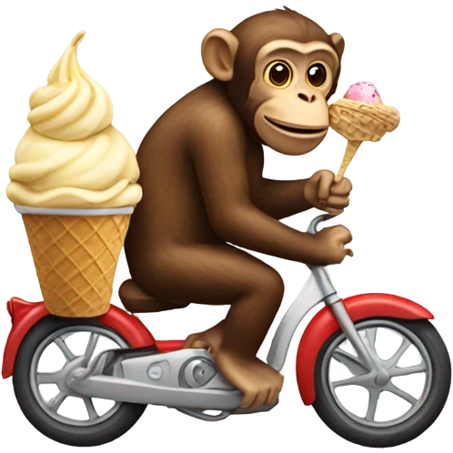 Monkey riding a ice cream  emoji