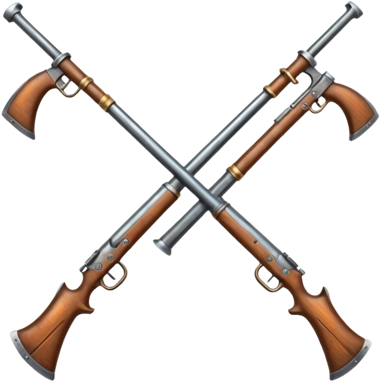 create an emoji similar to the crossed swords emoji, but instead of swords use muskets, recreating the infantry simbol but as an emoji emoji