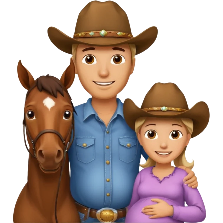 pregnant man  with horse emoji