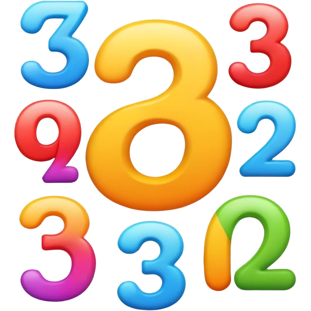colorful numbers 1 2 3 with a smiling face, fun and inviting emoji