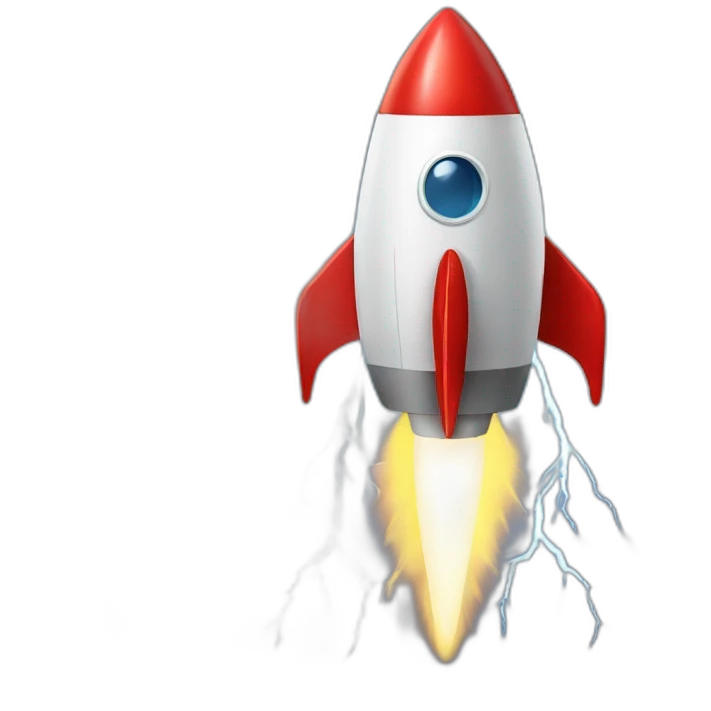 rocket with lightning emoji