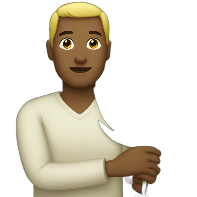 fanning a man with palm leaves emoji