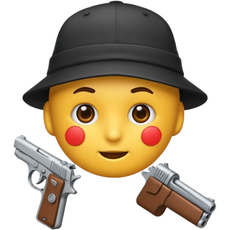 As un emoji que se vea la cabeza nada más con una gorra de lado y que no tenga aspecto infantil con una pistola  emoji