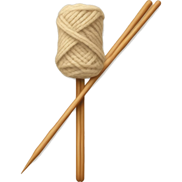 Knitting needles and beige yarn emoji