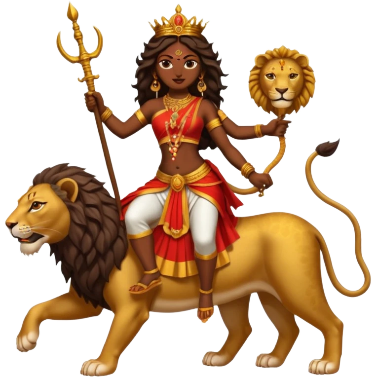 मॉं दुर्गा के साथ सिंह emoji
