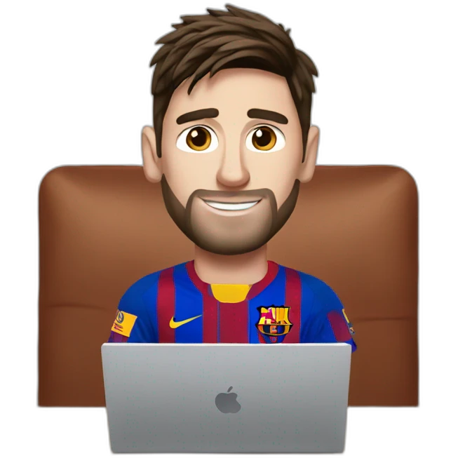 Messi on a laptop emoji