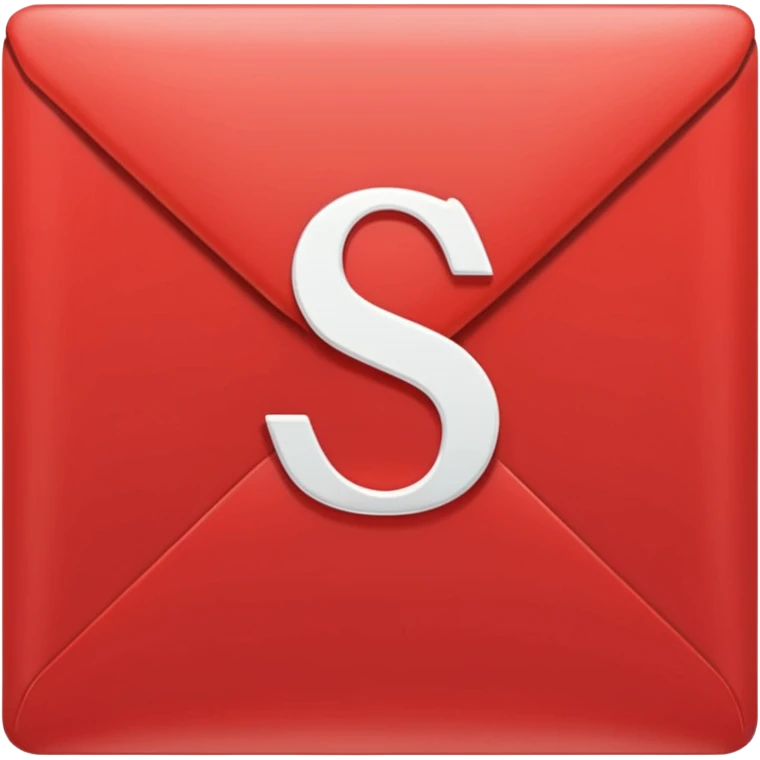 red envelope letter with white "S" logo emoji