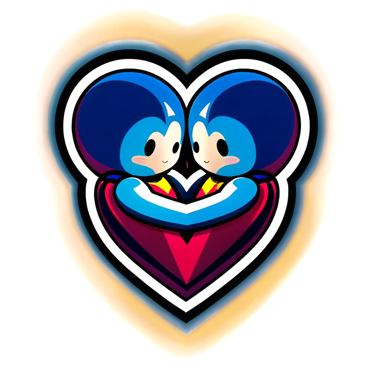 Two hearts hugging emoji