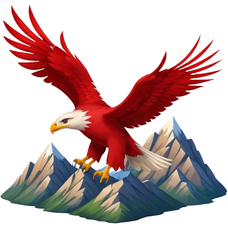 Red eagle on montains as flag emoji