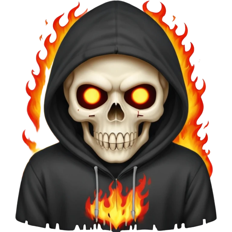 Bro I wanna skull with hoodie on the hoodie has to be on fire and I want matrix blood with the codes and weird numbers spilling out eyes and mouth emoji