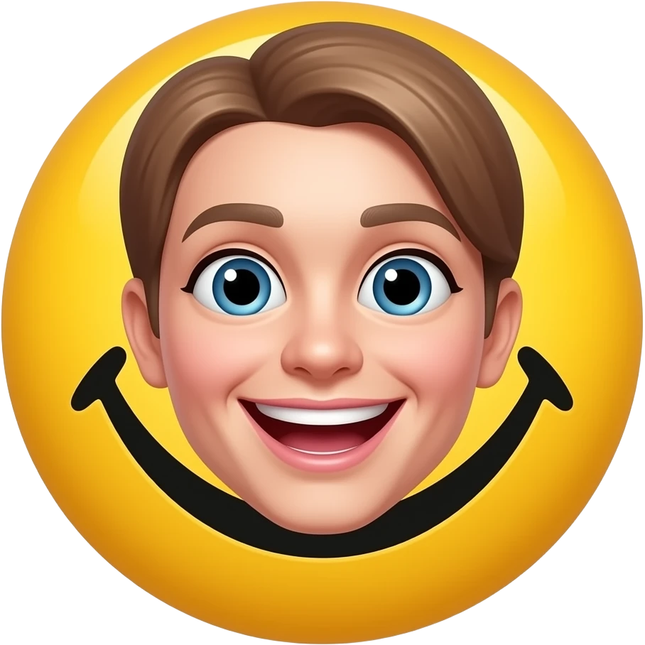 pink preppy joy/laughing smiley face. I want it to look like the classic yellow face emoji