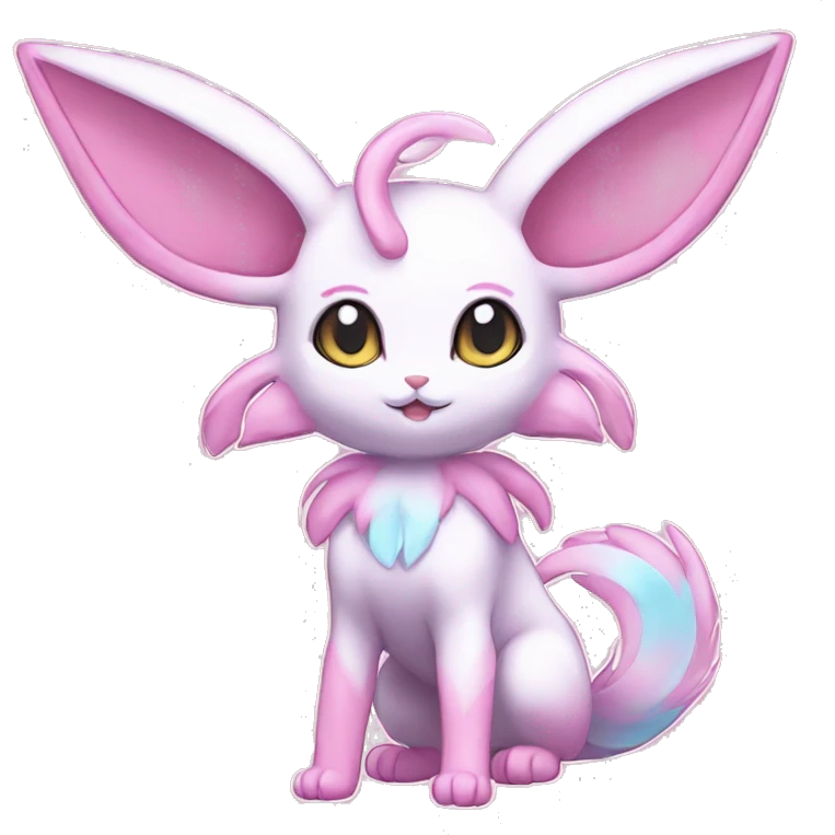 Kawaii Sylveon-Mew-Espeon-Pokémon full body emoji