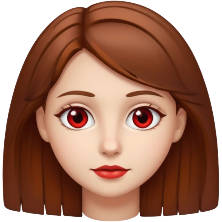 brown haired girl red rimmed eyes emoji