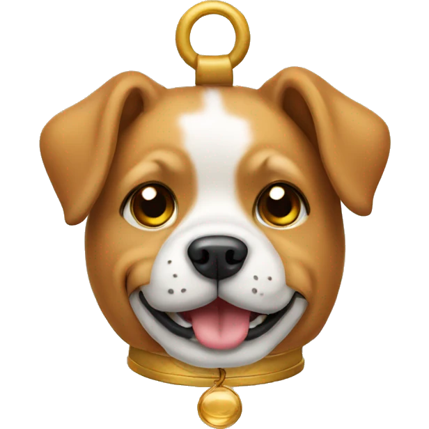 Dog wearing a bell emoji