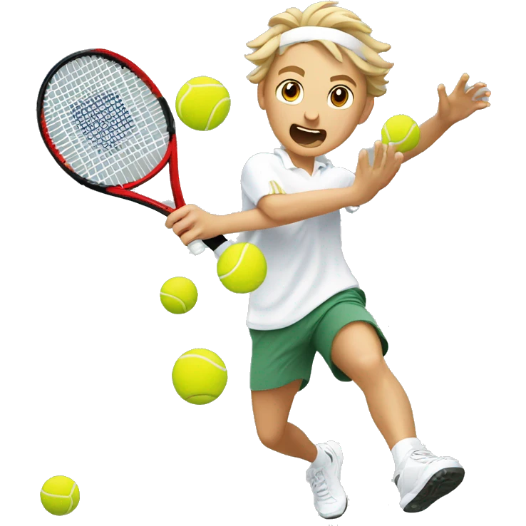Tennis explosion Caucasian emoji