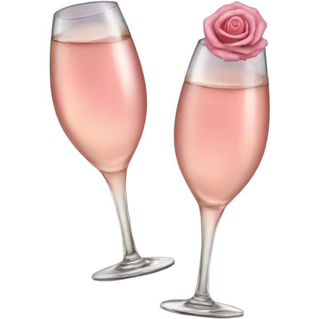 Cheers with  Champagne rose emoji