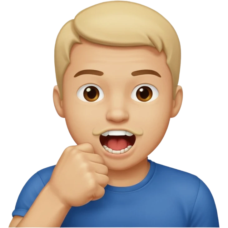 Guy biting his fist in his mouth. Like something is really good  emoji