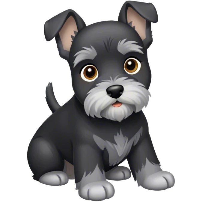 Black coat and gray accented miniature schnauzer  emoji