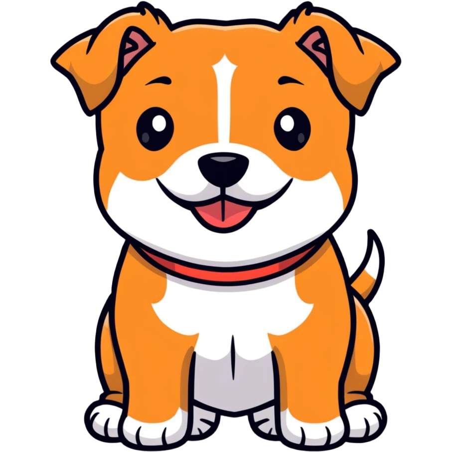 cute Staffordshire Bull Terrier dog with happy expression and strong body emoji