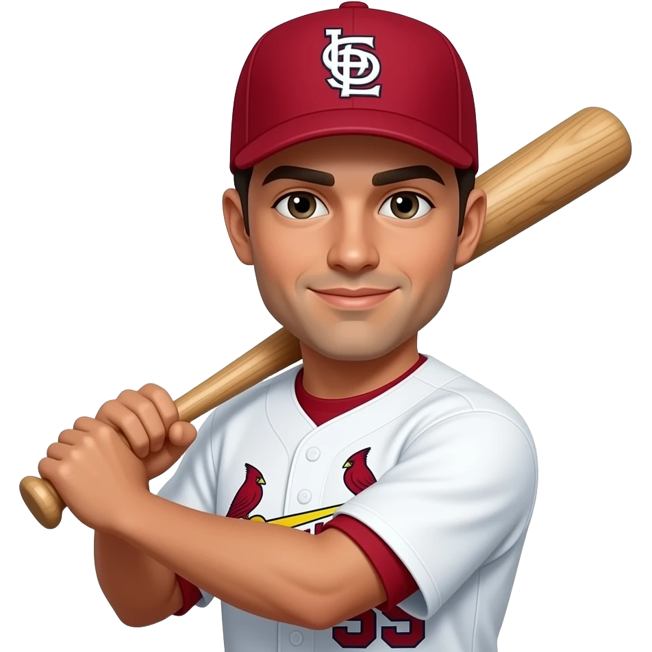 St Cardinals cardinal with baseball bat emoji