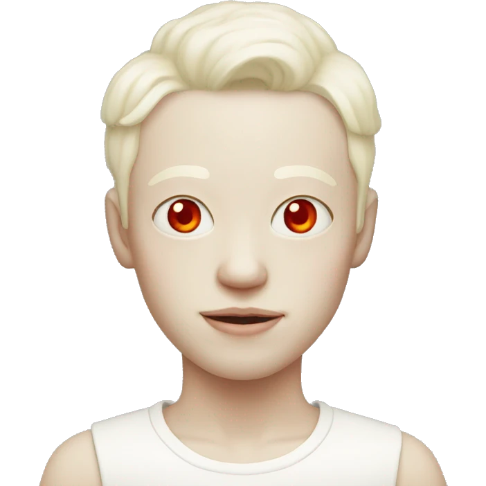 an albino person with red eyes emoji