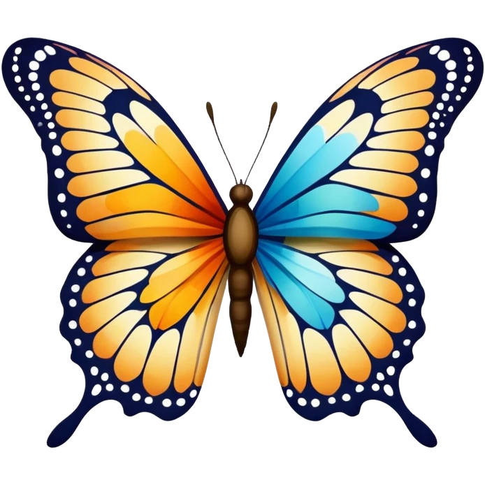 butterfly with the right wing torn and damaged emoji
