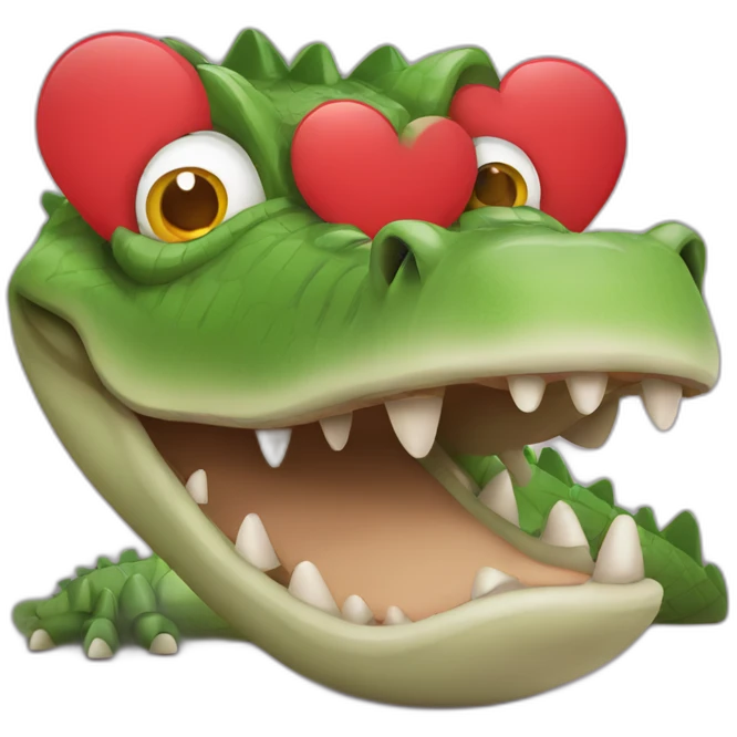 crocodile with heart eyes emoji
