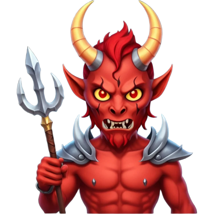 chat démon qui tient un trident emoji