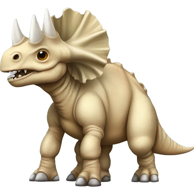 A Triceratops fossil with a tutu and point shoes emoji