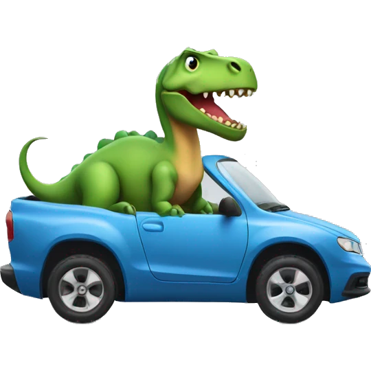Dinosaur in a car emoji