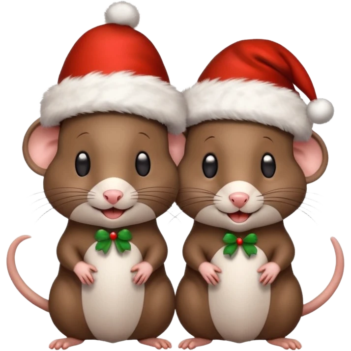 Rats with Christmas hats emoji