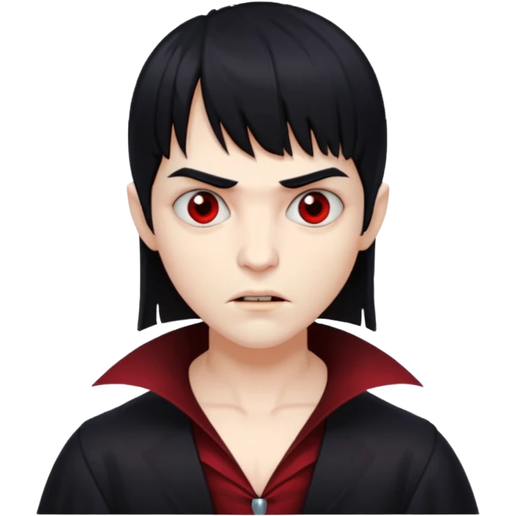 quero a foto de uma vampira com franja de cabelo preto emoji